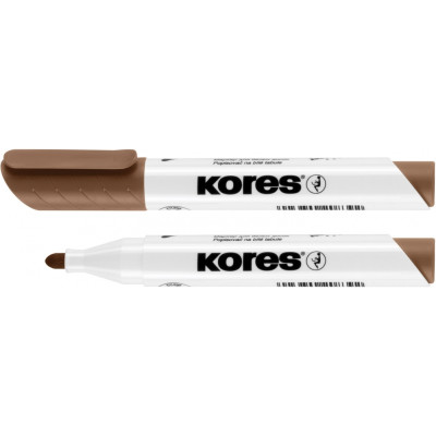Маркер для белых досок KORES 2-3 мм, коричневый - K20838 KORES