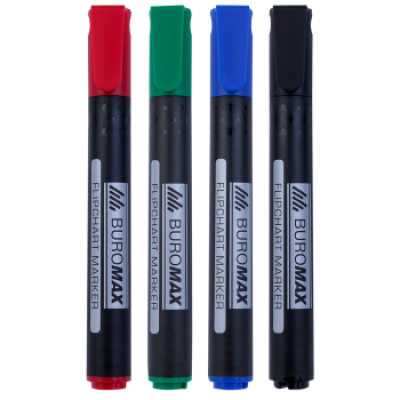 Набір маркерів для білих дошок KORES 3-5 мм, 6 кольорів, скошений - K20803 KORES