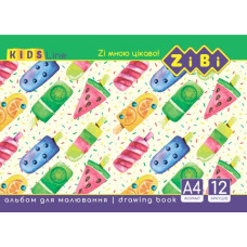 Альбом для малювання, А4, 12 аркушів, 120 г/м2, на скобі, KIDS Line