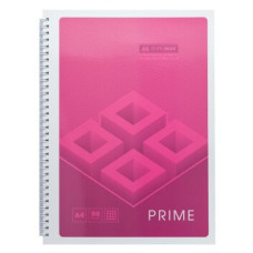 Зошит на пружині PRIME А4, 96л., клітка, в картонній обкладинці, рожевий