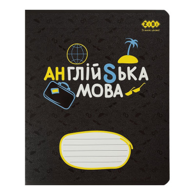 Зошит учнівський шкільний BLACK, 36арк., клітинка, англійська, KIDS LINE