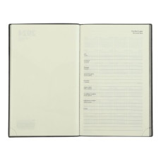 Щотижневик датов. 2024 IDEAL, A5, чорний, штуч. шкіра