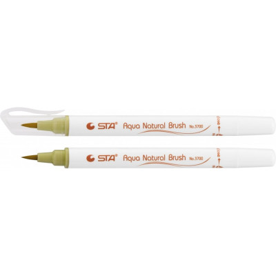 Маркер-пензлик акварельний STA 3700 AQUA NATURAL BRUSH 3700, оливково жовтий - STA3700-55 STA