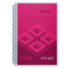 Зошит на пружині PRIME А5, 96л., клітка, в картонній обкладинці, рожевий