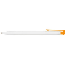 Ручка шариковая Economix promo HAVANA. Корпус бело-оранжевый, пишет синим