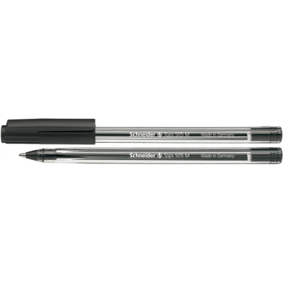 Ручка кулькова SCHNEIDER TOPS 505 М 0,7 мм. Корпус прозорий, пише чорним - S150601