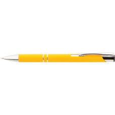 Ручка шариковая металлическая Economix promo SOFT. Корпус желтый, пишет синим