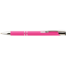 Ручка шариковая металлическая Economix promo SOFT. Корпус розовый, пишет синим