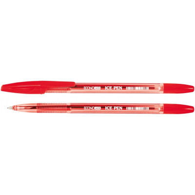 Ручка кулькова ECONOMIX ICE PEN 0,5 мм. Корпус напівпрозорий, пише червоним - E10186-03 Economix