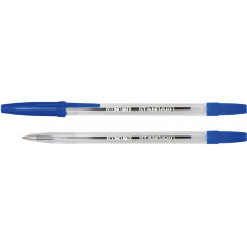 Ручка кулькова ECONOMIX STANDARD 0,5 мм. Корпус прозорий, пише синім