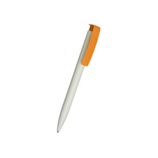 Ручка шариковая ECONOMIX PROMO MIAMI. Корпус бело-оранжевый, пишет синим