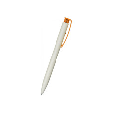 Ручка шариковая ECONOMIX PROMO MIAMI. Корпус бело-оранжевый, пишет синим