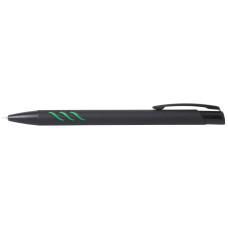 Ручка шариковая металлическая ECONOMIX WAWE. Корпус черно-зеленый, пишет синим