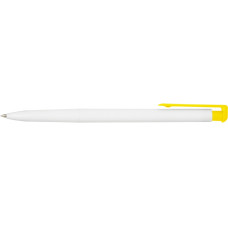 Ручка шариковая Economix promo HAVANA. Корпус бело-желтый, пишет синим