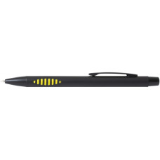 Ручка шариковая металлическая ECONOMIX ISLAND. Корпус черно-желтый, пишет синим