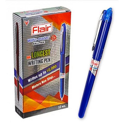 Ручка кулькова Flair Writometer 743DX кольоровий корпус 10 км синя - 628444