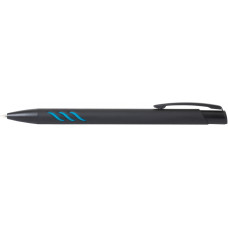 Ручка шариковая металлическая ECONOMIX WAWE. Корпус черно-синий, пишет синим