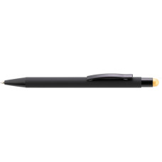 Ручка шариковая металлическая Economix promo CHOICE. Корпус черно-желтый, пишет синим