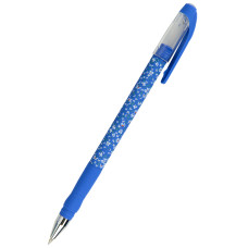 Ручка кулькова Blue floral, синя