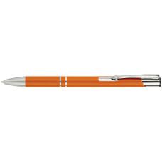 Ручка шариковая металлическая ECONOMIX HIT. Корпус оранжевый, пишет синим