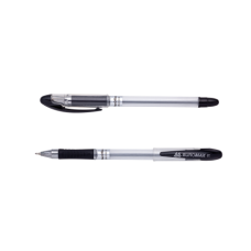 Ручка олійна MaxOFFICE, 0,7 мм, рез. грип, пласт. корпус, чорне чорнило