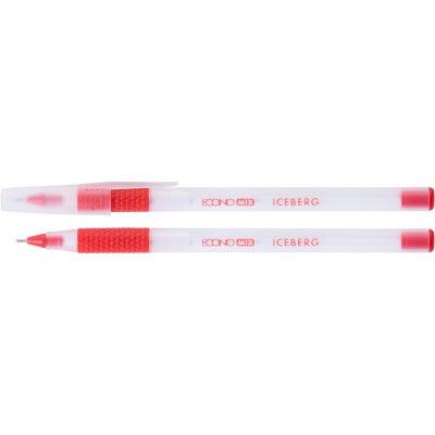 Ручка масляна ECONOMIX ICEBERG 0,7 мм, пише червоним - E10197-03 Economix