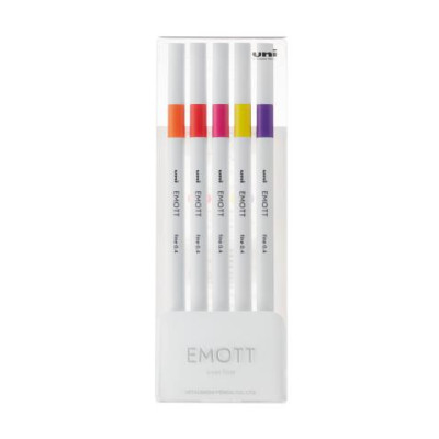Лайнер uni EMOTT 0.4мм fine line, Passion Color, 5 кольорів - PEM-SY/5C.02PC