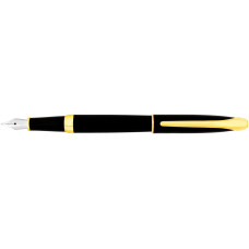 Ручка перова Geneva, чорна з золотистим