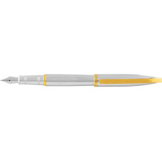 Ручка перова Monaco, корпус сріблястий із золотистим