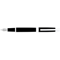 Ручка перова Toledo, чорна з сріблястим