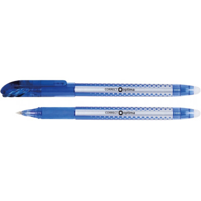 Ручка гелева самостираюча OPTIMA CORRECT 0,5 мм, пише синім - 14867 Optima