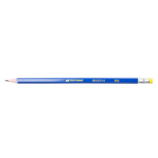 Олівець графітовий НВ JOBMAX, пластиковий, синій, з гумкою, туба