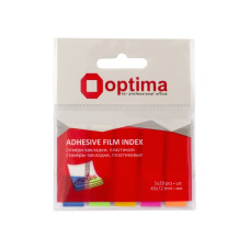 Закладки з клейким шаром 12х45 мм Optima, 100 шт., 5 неонових кольорів