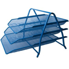 Лоток для паперів 3 в 1, 350x295x270мм, металевий, синій