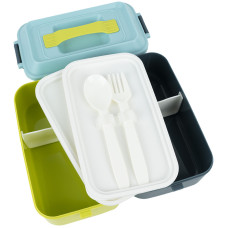 Ланчбокс подвійний з наповненням 2000 мл, синій