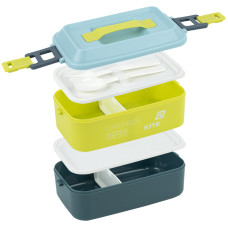 Ланчбокс подвійний з наповненням 2000 мл, синій