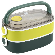 Двохсекційний ланчбокс з наповненням 1600 мл, зелений