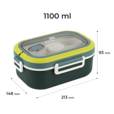 Ланчбокс з роздільником 1100 мл, зелений