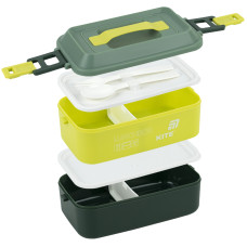 Ланчбокс подвійний з наповненням 2000 мл, зелений