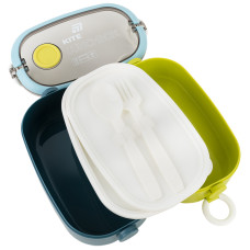 Ланчбокс подвійний з наповненням 1600 мл, синій