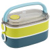 Ланчбокс подвійний з наповненням 1600 мл, синій