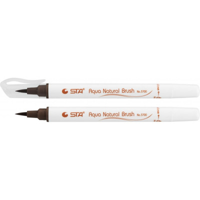 Маркер-пензлик акварельний STA 3700 AQUA NATURAL BRUSH 3700, шоколадний - STA3700-81 STA