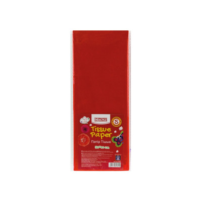 Папір тішью, 17г/м, 5 аркушів 50*70 см, колір червоний - MX61800 Maxi