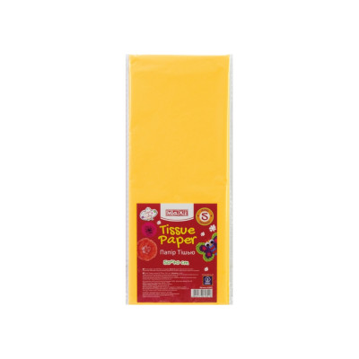 Папір тішью, 17г/м, 5 аркушів 50*70 см, колір насичений жовтий - MX61803 Maxi