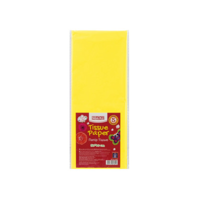 Папір тішью, 17г/м, 5 аркушів 50*70 см, колір пастельний жовтий - MX61802 Maxi