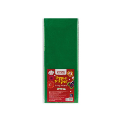 Бумага тишью, 17г/м, 5 листков 50*70 см, цвет насыщенный зеленый - MX61812 Maxi