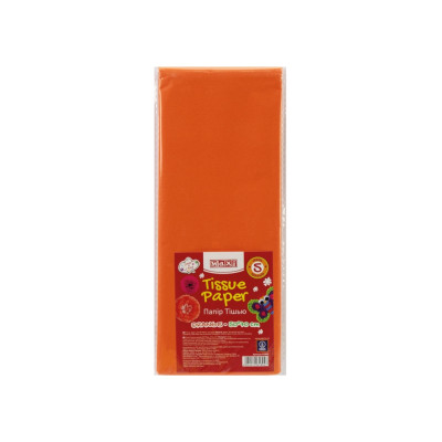 Папір тішью, 17г/м, 5 аркушів 50*70 см, колір помаранчевий - MX61804 Maxi