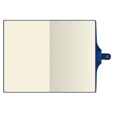 Записна книжка А5 в крапку Twill на кнопці синя, тиснення 