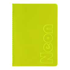 Записна книга NEON, А5, 80 аркушів, клітинка, зшита обкладинка PVC, жовта
