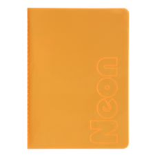 Записна книга NEON, А5, 80 аркушів, клітинка, зшита обкладинка PVC, помаранчева